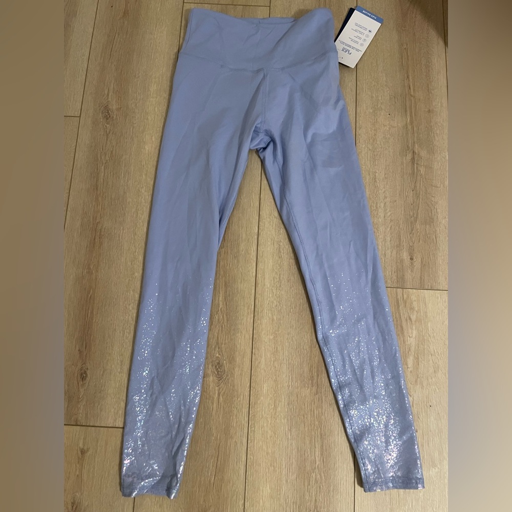 Full length yoga pants with shimmery bottom